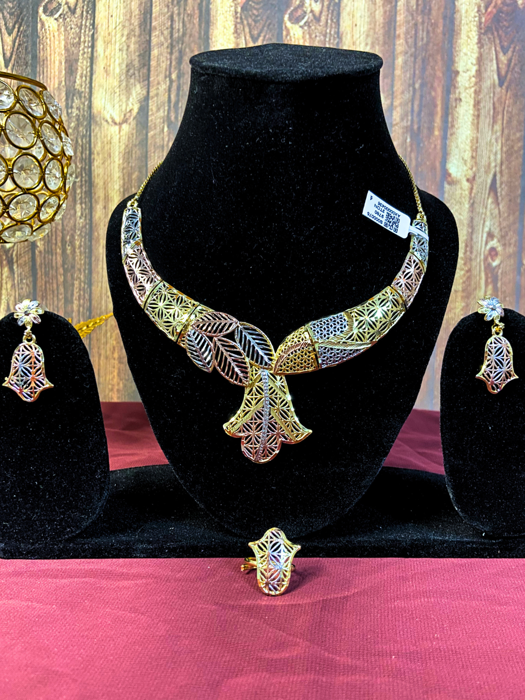 Elegant Antique Jewellery Set | Rose Gold & Silver Plating
