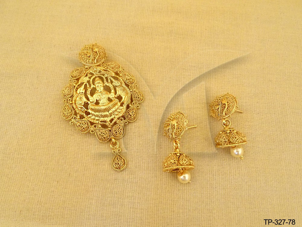 laxmi ji designed temple pendant