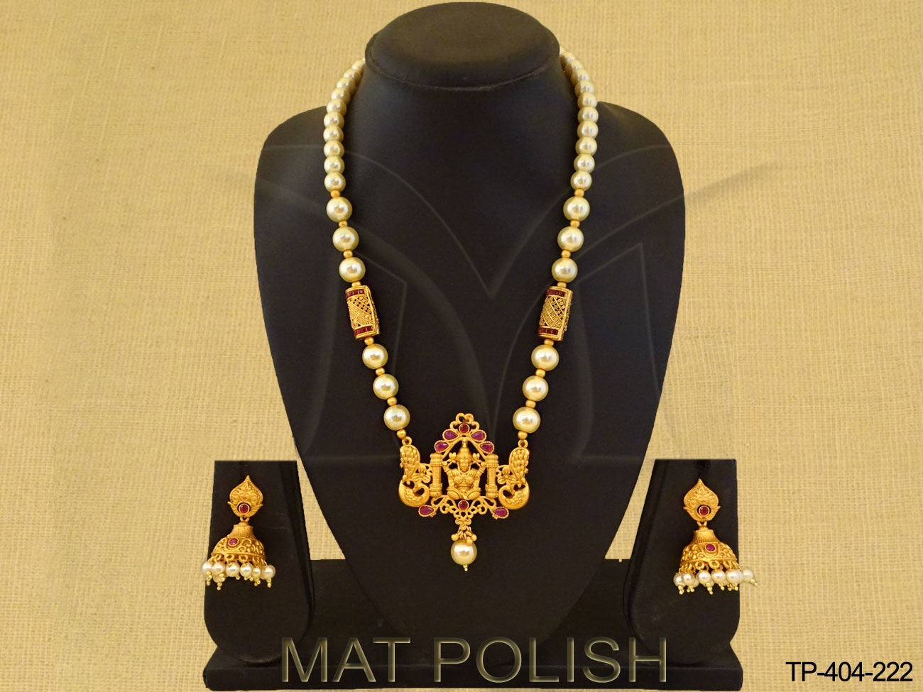 Laxmi Ji Style Moti Stone Temple Pendant