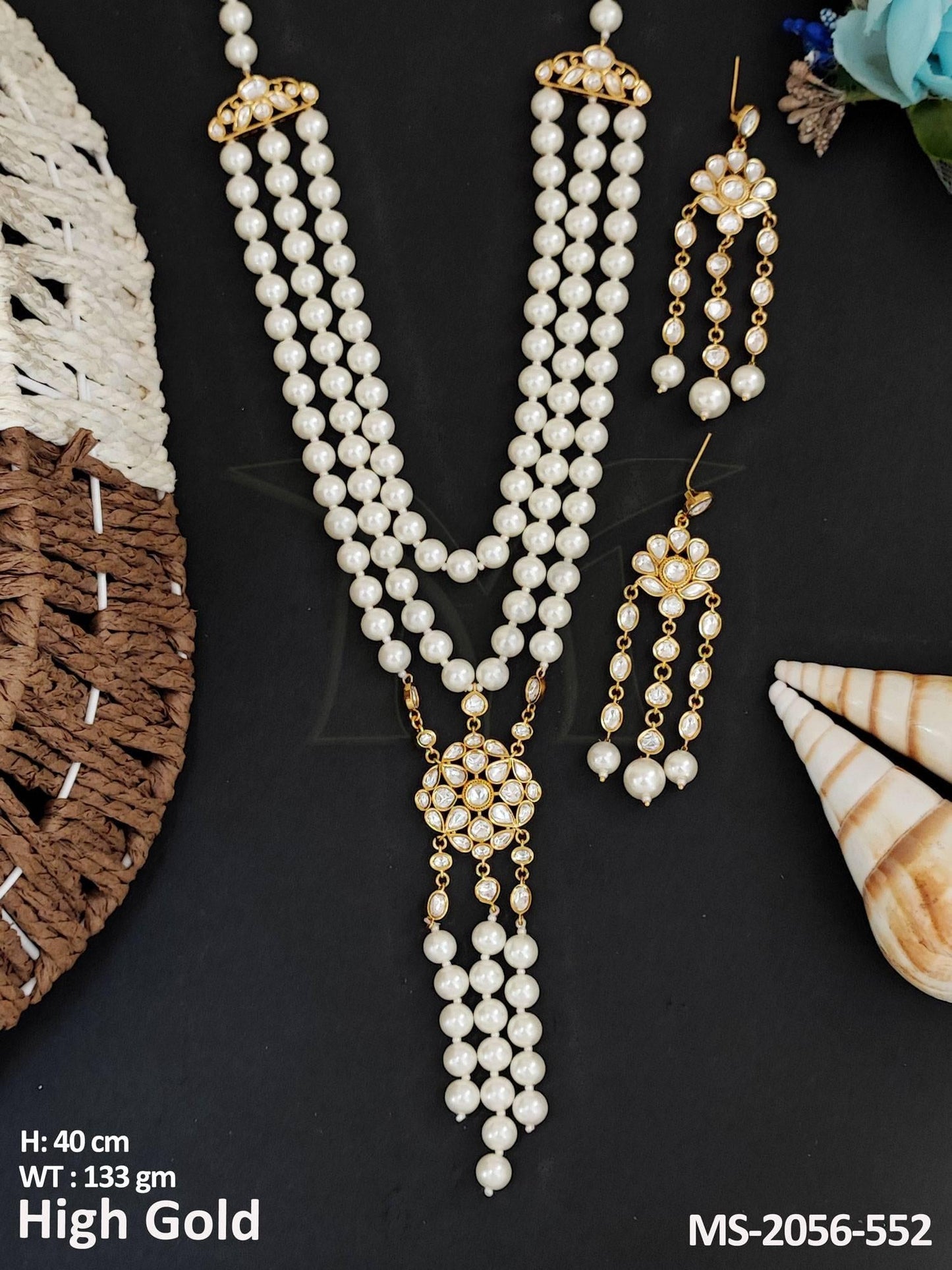 Designer Beautiful High Gold Polish Party Wear Mala Set