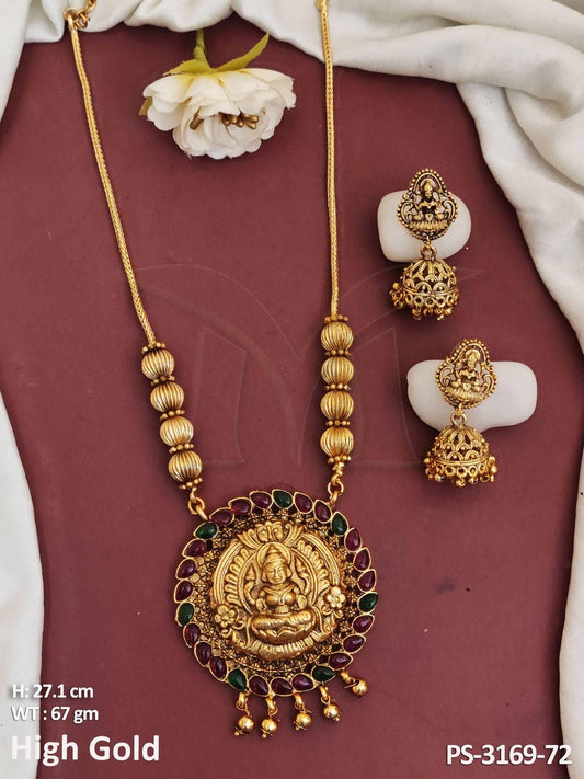 Temple Jewellery Beautiful High Gold Polish Pendant Set
