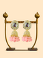 Kundan Baby Pink Jhumkas with Zircon Stones & Gold Plating | Medium Size | Ethnic & Wedding Wear