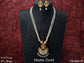 Temple Jewelry Clustered Pearl Laxmi Pendant Designer Long Temple Pendant Set