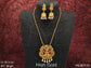 Fancy Desing High Gold Polish Clustered Pearl God Laxmi Pendnat Temple Jewellery Temple Long Pendant Set