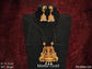 Laxmi Pendant Designer Long Matte Gold Polish Temple Jewelry Pendant Set