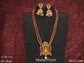 Beautiful God Laxmi Pendant Matte gold Polish Long Temple Pendant Set