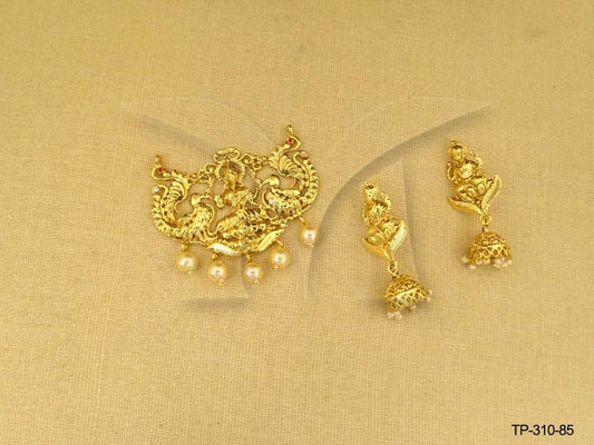 laxmi ji with peacock pendant set