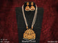 Matte Gold Polish Designer Laxmi Design Pendant Long Beautiful Temple Pendant Set