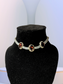 Minimalist Oval Choker Set | Brown Ruby Stones with Zircon Detailing