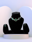 Minimalist Square Choker Set | Green Zircon Stones with Elegant Detailing