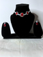 Minimalist Square Choker Set | Red Zircon Stones with Elegant Detailing