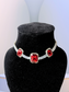 Minimalist Square Choker Set | Red Zircon Stones with Elegant Detailing
