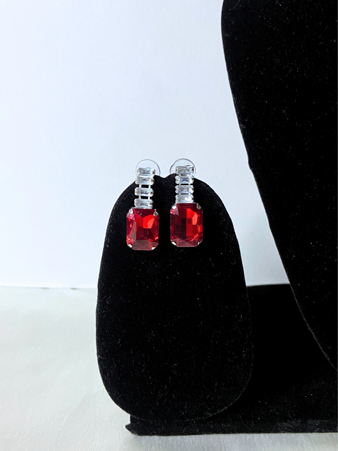 Minimalist Square Choker Set | Red Zircon Stones with Elegant Detailing