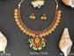 Designer Fancy Style Party wear Matte Gold Polish Gold Laxmi Desing Temple Coin Necklace Set