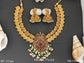 Beautiful Temple Jewellery Design Matte Gold Polish Fancy Style Party wear Temple Coin Necklace Set