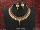 Temple Jewelry High Gold Polish God Laxmi figure Beautiful Coin Temple Short Necklace Set