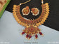 Fancy Style Party wear Beautiful Temple Laxmi Design Matte Gold Polish Temple Jewellery Coin Necklace Set