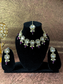 Kundan Wedding Set - Earrings, Maang Tikka & Neckpiece with White Kundan Stones and Gold Plating