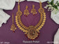 Designer Rajwadi Polish Fancy Style Laxmi Desing Coin Temple Jewellery Long Necklace Set