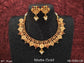 God Laxmi Coin Matte Gold Polish Designer Beautiful Temple Coin Short Necklace Set