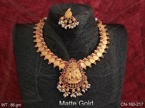 Standing Laxmi Ji Base Coin Necklace