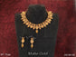 Designer Matte Gold Polish Temple Coin Necklace Set
