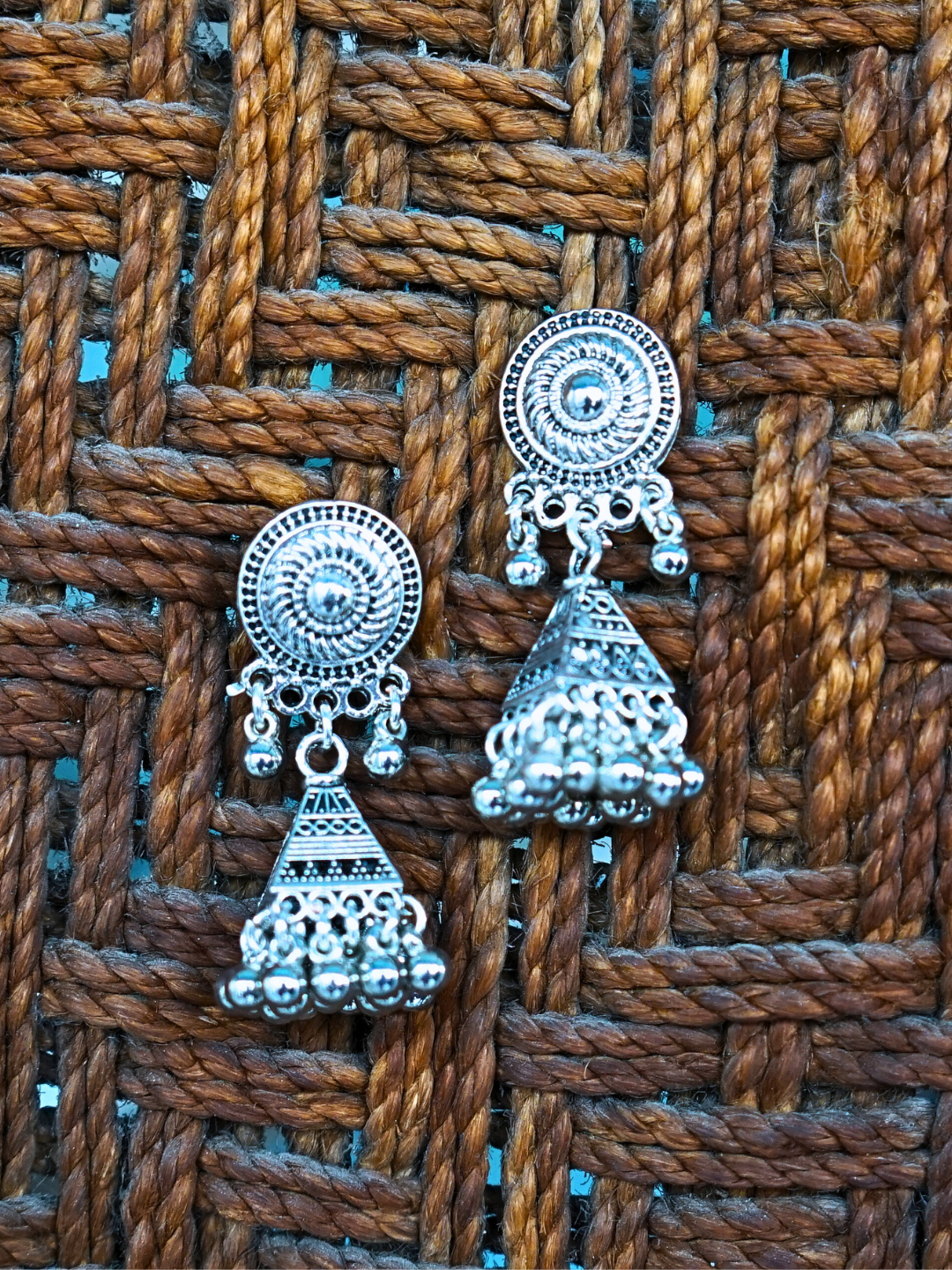 Oxidised Long Pendant with Peacock Design and Black Beads Chain | Boho Indian Aesthetic