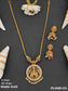Clustered Pearl Designer Fancy Style Matte Gold Polish Long Temple Jewellery Temple Pendant Set
