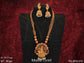 Designer Temple Jewelry Matte Gold Polish Long Pendant Set