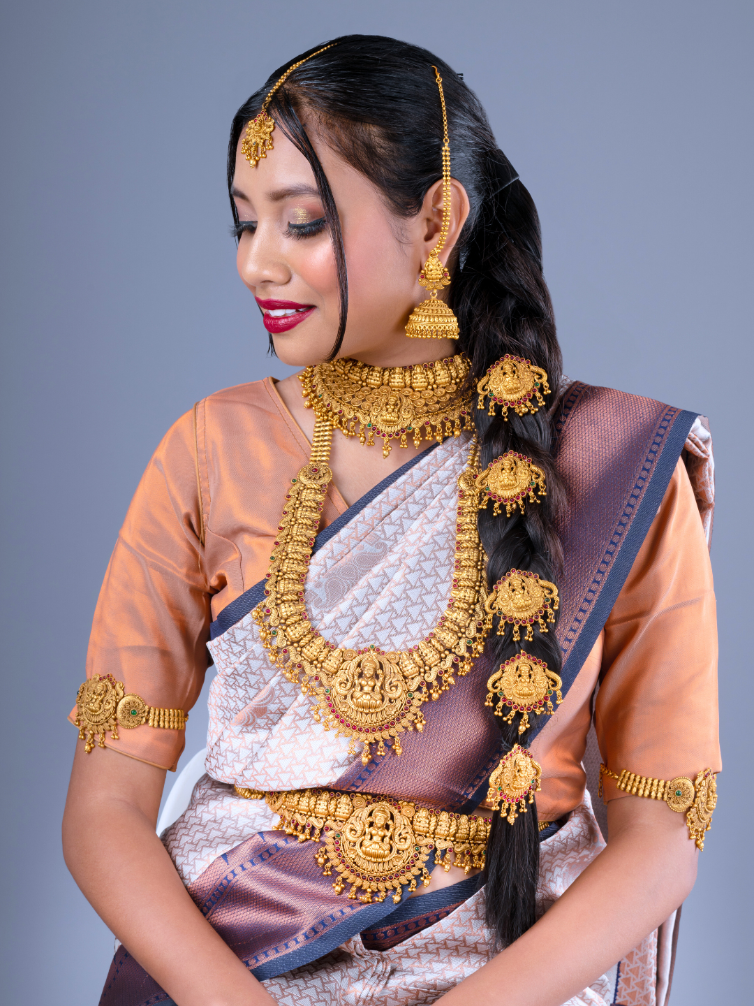 Temple Jewellery South Indian Bridal Set with Gold Plating | Traditional Wedding Collection