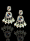 Zircon Debating Earrings with White Moti and Big Centre Stone | Wedding & Party Wear