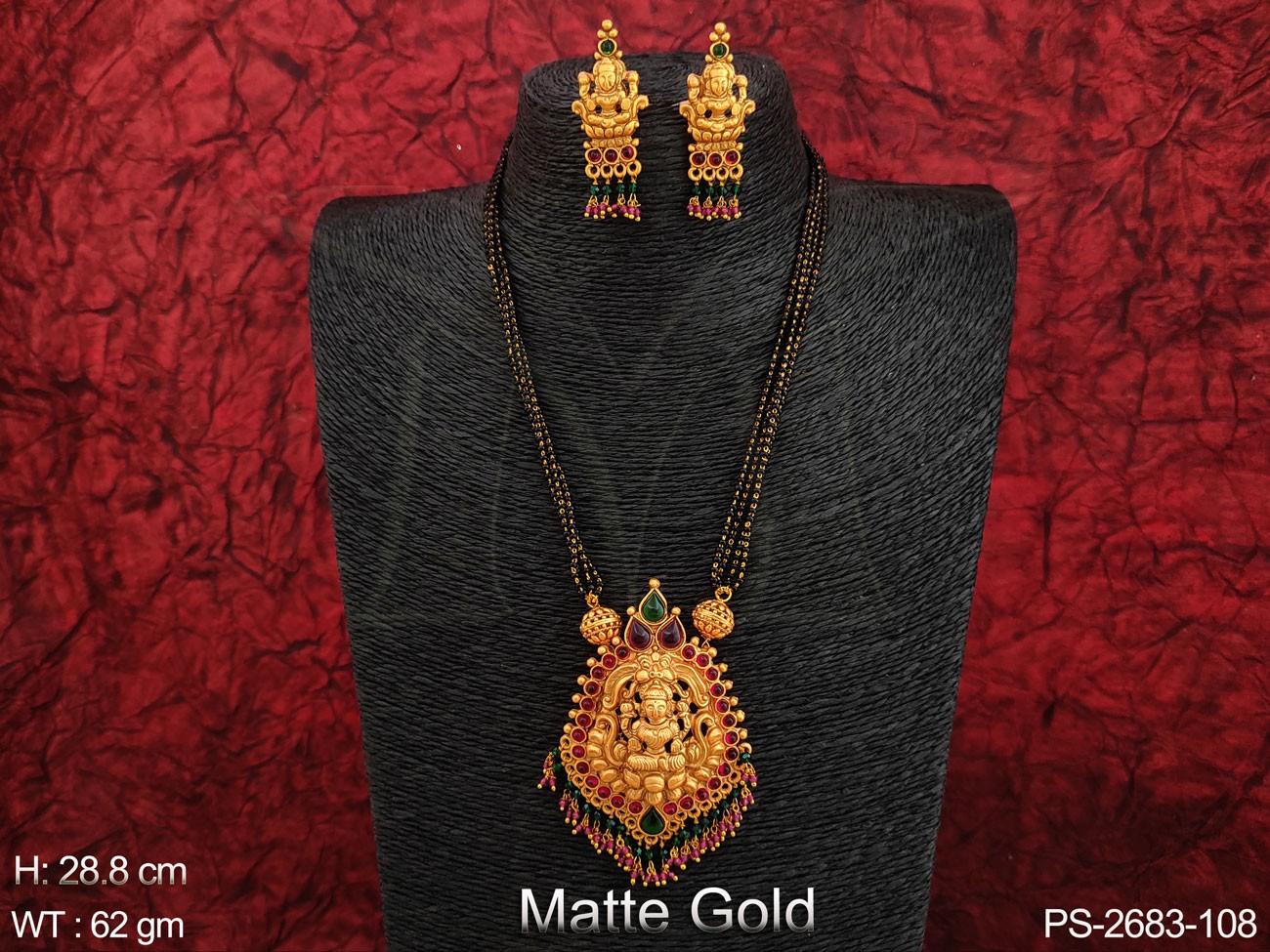 Laxmi Pendant Desinger Beautiful Party wear Temple Jewelry Pendant Set