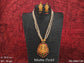 Clustered Pearl Matte Gold Polish Laxmi Pendant Long Designer Pendant Set
