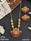 Temple Artificial Jewellery High Gold Polish God Laxmi Design Temple Pendant Set